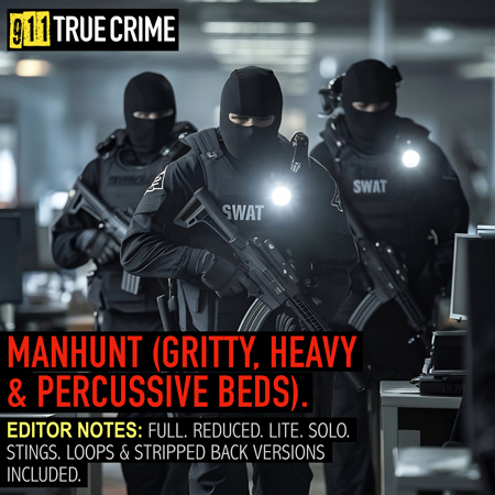 911TC059. Manhunt (Gritty, Heavy & Percussive Beds) 표지